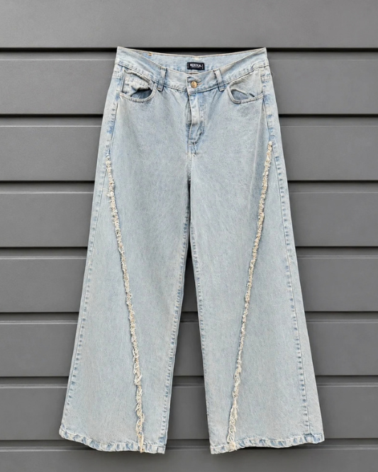 Jean desflecado wide leg