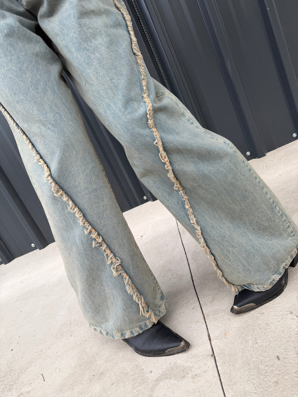 Jean desflecado wide leg
