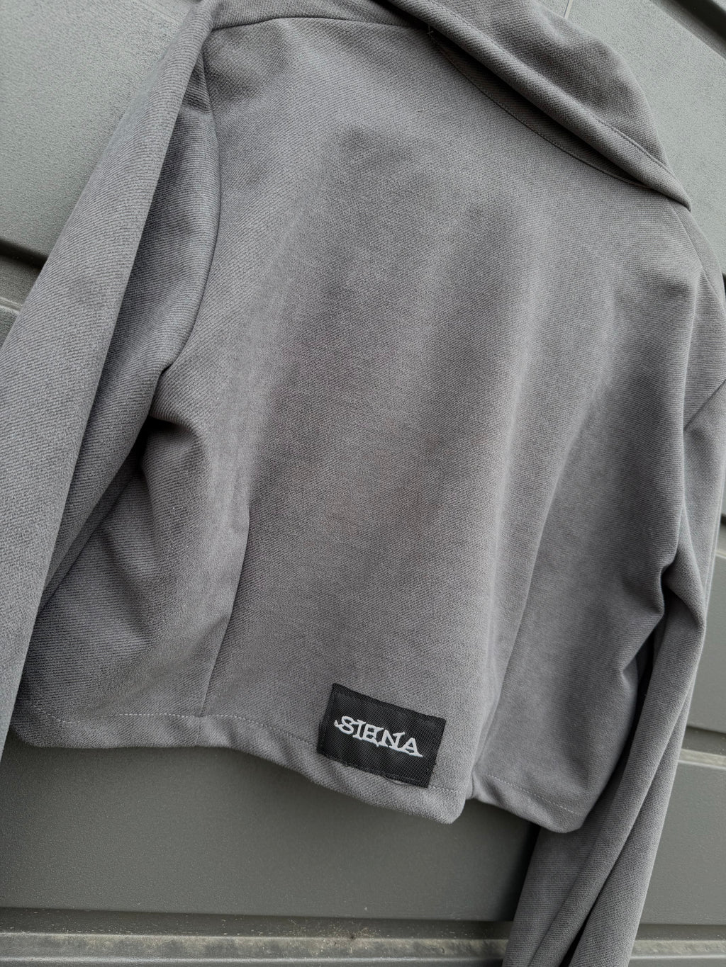 Chaqueta Cropped de Gamuza Grey