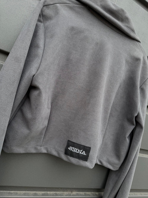 Chaqueta Cropped de Gamuza Grey